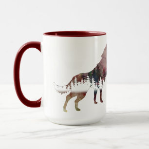 Howling Wolf Waterverf Wildlife Mok