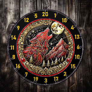 Howling Wolf weerspiegelt wilde vrijheid en macht Dartbord