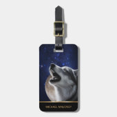 Howling Wolf Wild Animals Foto Bagagelabel (Voorkant verticaal)