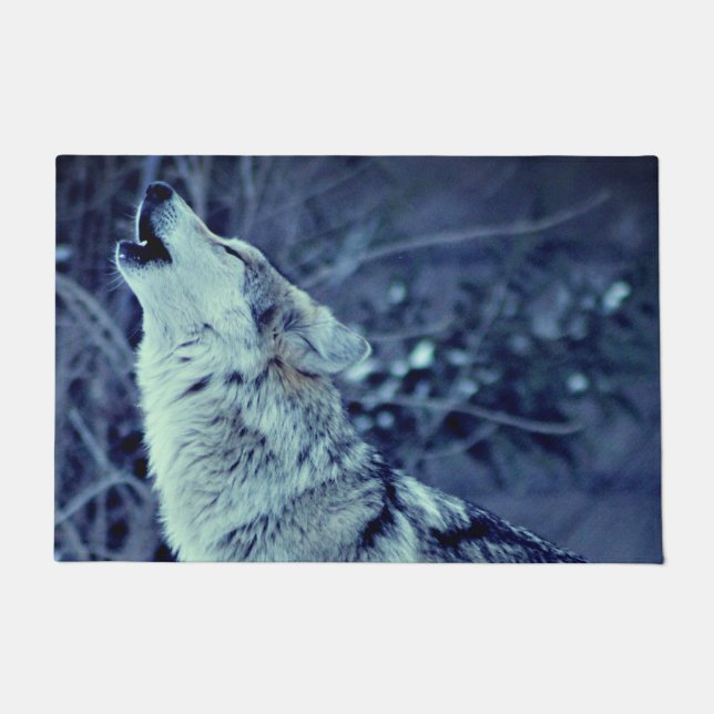 Howling Wolf Winter Forest Deurmat (Voorkant)