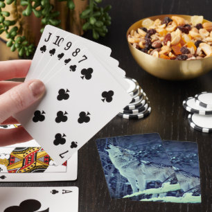 Howling Wolf Winter Forest Pokerkaarten