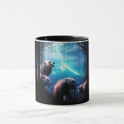 Howling Wolven met rode ogen Mok (Midden)
