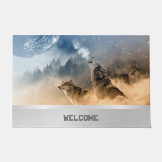 Howling Wolves Doormat Deurmat (Voorkant)