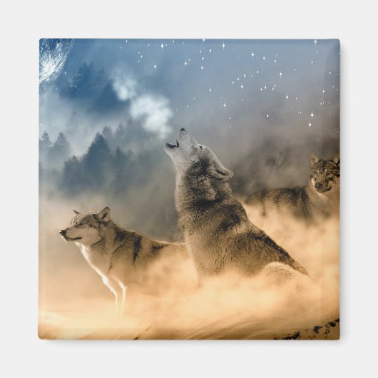 Howling Wolves Magneet (Voorkant)