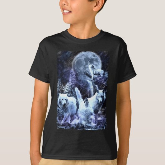 Howling Wolves Winter Forest Animals Wolf T-shirt (Voorkant)