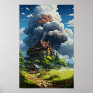 Howl's Moving Castle Behang - 4K Realistisch Hoog Poster