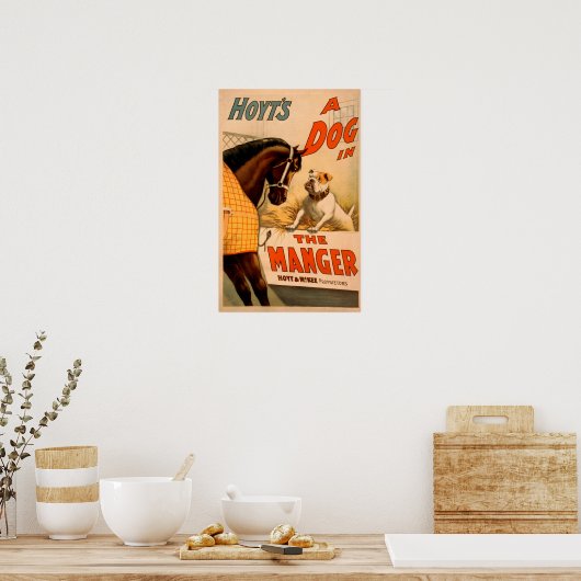 Hoyt is een hond in het Manger Theater Poster (Keuken)