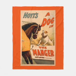 Hoyt is een hond in het Manger Theater Poster Fleece Deken