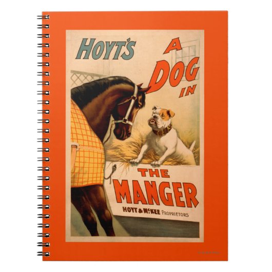 Hoyt is een hond in het Manger Theater Poster Notitieboek (Voorkant)