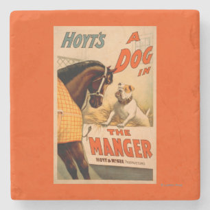 Hoyt is een hond in het Manger Theater Poster Stenen Onderzetter