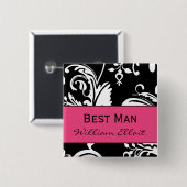 HP&B Best Man Square Button (Voorkant /achterkant)