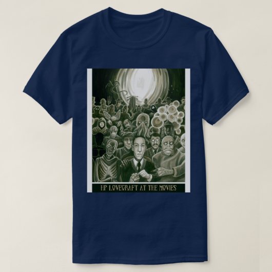 HP Lovecraft in de bioscoop T-shirt (Design voorkant)