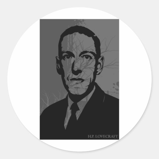 HP Lovecraft Portrait Sticker (Voorkant)