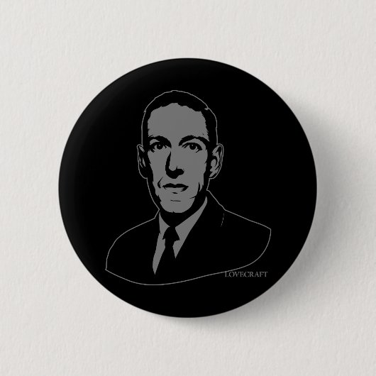 HP Lovecraft Portret Ronde Button 5,7 Cm (Voorkant)