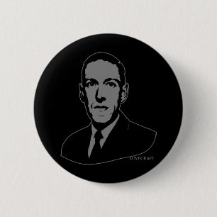 HP Lovecraft Portret Ronde Button 5,7 Cm
