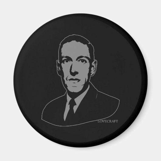 HP Lovecraft Portretmagneet Magneet (Voorkant)