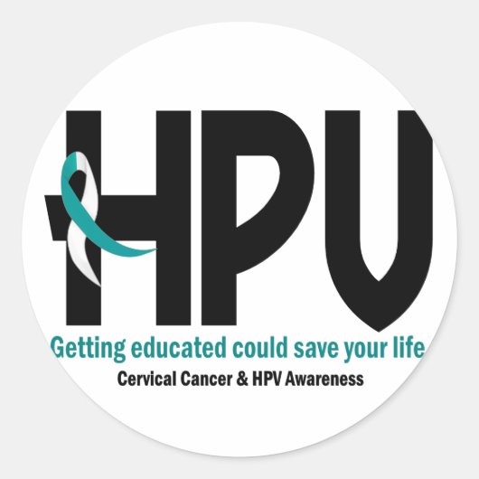 HPV Awareness 2 Ronde Sticker (Voorkant)