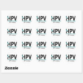 HPV Awareness 4 Ronde Sticker (Vel)