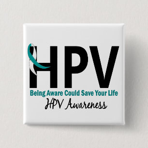 HPV-bewustzijn 3 Vierkante Button 5,1 Cm