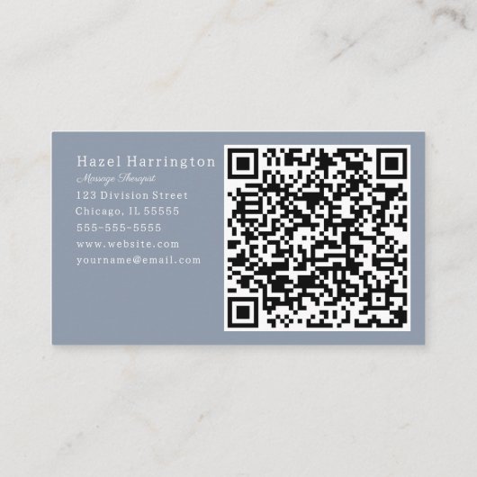 HQ Code Floral moderne Carte de visite bleu foncé (Dos)