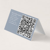 HQ Code Floral moderne Plier Carte de visite bleu (Dos)