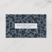 HQ Code Modern Floral Visitekaartje Donkerblauw (Voorkant)