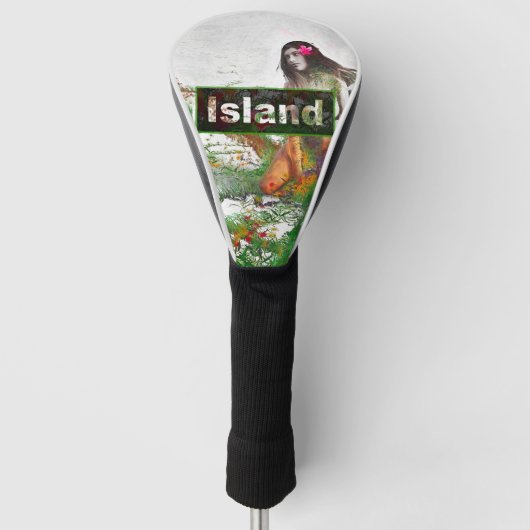 HQ Island Hula Girl met bloemen Golfheadcover (Voorkant)