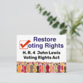 HR4 John Lewis Stemrechtwet Briefkaart (Staand voorkant)