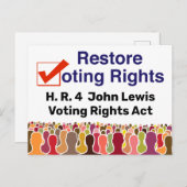 HR4 John Lewis Stemrechtwet Briefkaart (Voorkant / Achterkant)