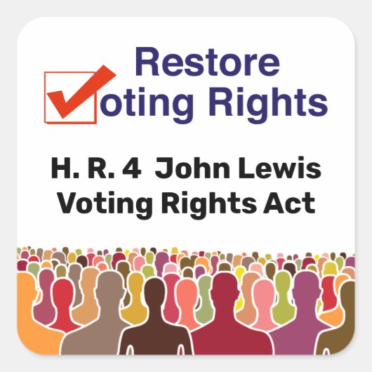 HR4 John Lewis Stemrechtwet Vierkante Sticker (Voorkant)