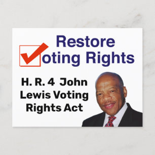 HR4 John Lewis Voting Rights Act Briefkaart