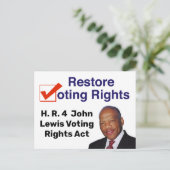 HR4 John Lewis Voting Rights Act Carte postale (Debout devant)