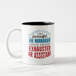 HR Assistant Funny Quote Human Resources Tweekleurige Koffiemok