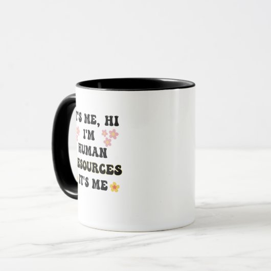 HR Human resources Mok, Cadeaus, Accent Black coff Mok (Voorkant links)