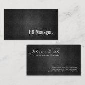 HR Manager Cool Black Metal Simpliciet Visitekaartje (Voorkant / Achterkant)