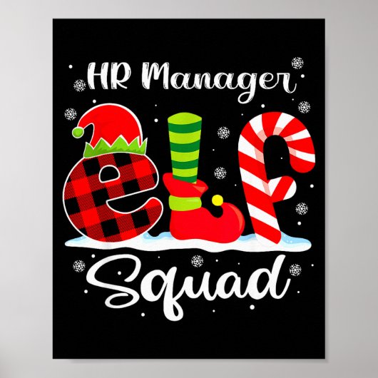 Hr Manager Elf Squad Kerst Wervingsmatching Poster (Voorkant)