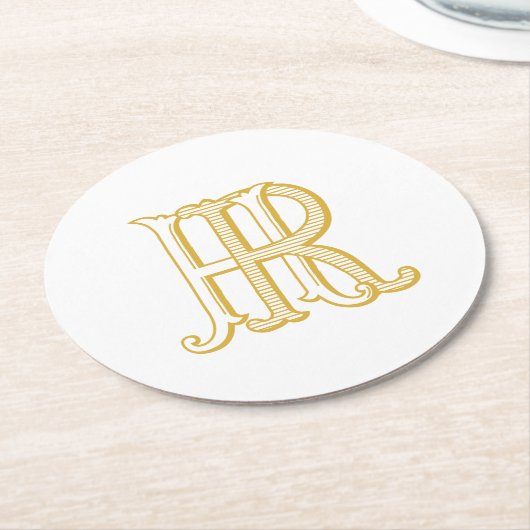 HR-monogram of RH-monogram onderzetters (Gebogen)