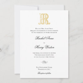 HR Monogram of RH Monogram Wedding Invitaties Kaart
