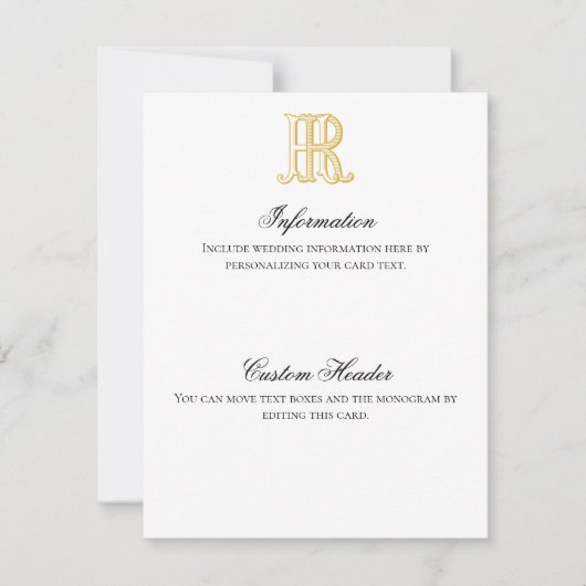 HR-Monogram of RH-Monogramkaart Kaart (Voorkant)