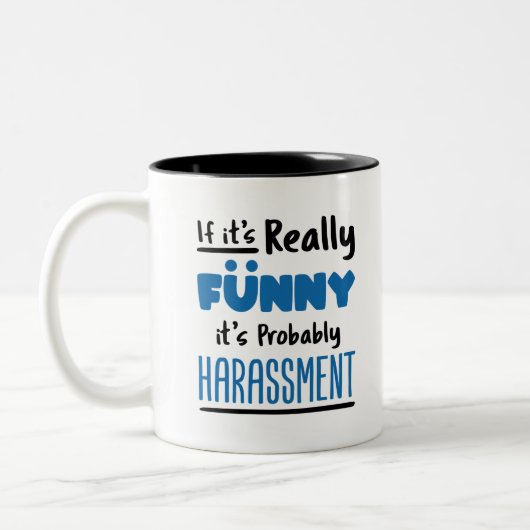 HR Personeel als het echt grappig is Tweekleurige Koffiemok (Links)