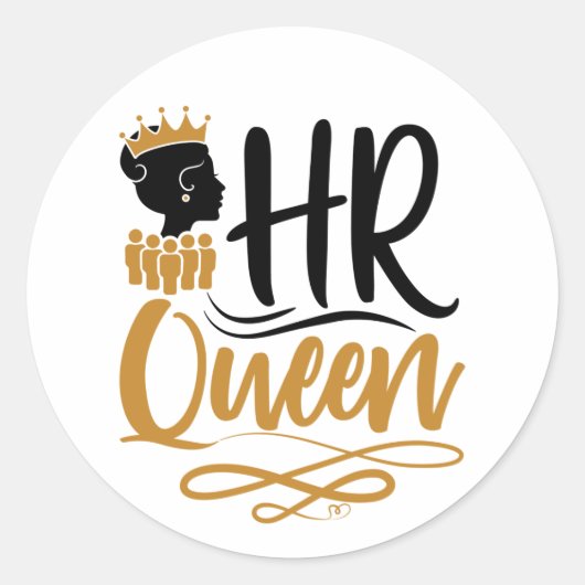 HR Queen Human Resources Women Ronde Sticker (Voorkant)