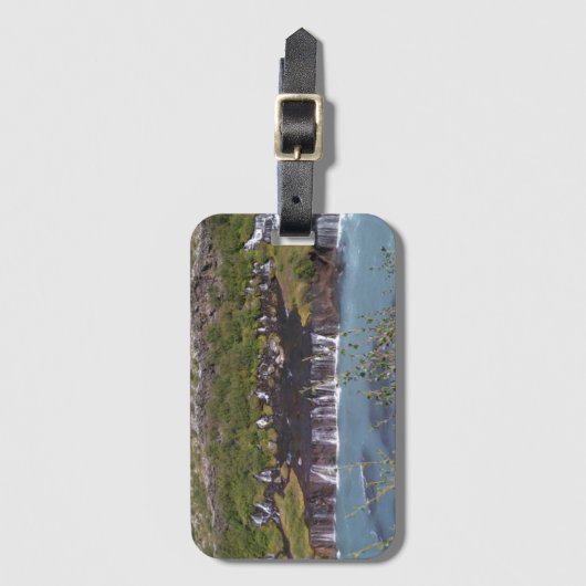 Hraunfossar-waterval in IJsland bagagelabel (Voorkant (verticaal))