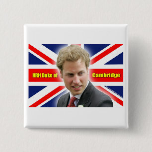 HRH Duke of Cambridge - Verbluffend! Vierkante Button 5,1 Cm