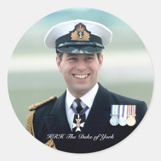 HRH Prince Andrew Ronde Sticker (Voorkant)