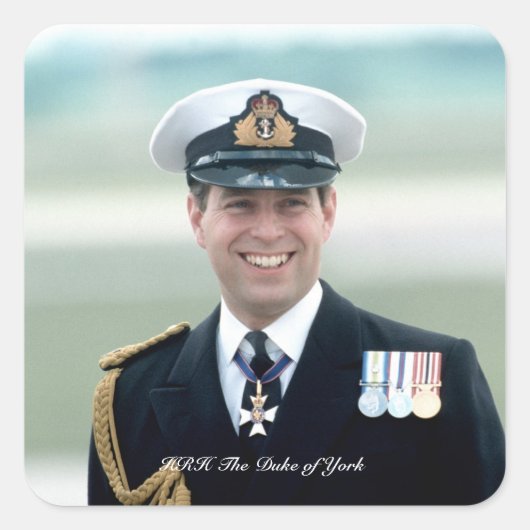 HRH Prince Andrew Vierkante Sticker (Voorkant)