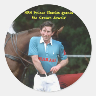HRH Prince Charles bewaakt de 'Kroonjuwelen' Ronde Sticker