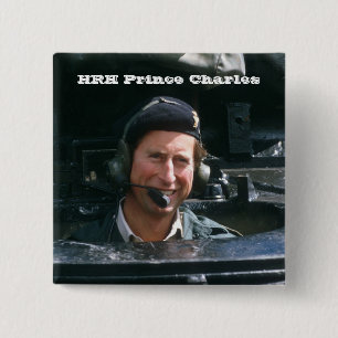 HRH Prince Charles Vierkante Button 5,1 Cm