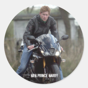 HRH Prince Harry motor Ronde Sticker