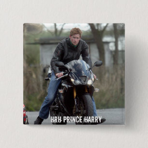 HRH Prince Harry motor Vierkante Button 5,1 Cm