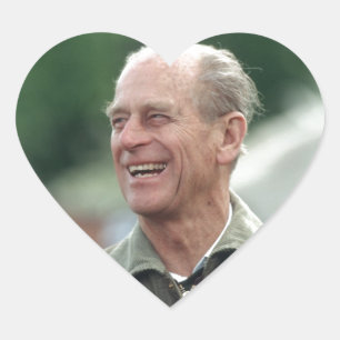 HRH Prince Philip lachend Hart Sticker